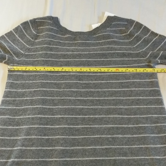 Vince Striped Cashmere Gray Sweater Bell Sleeve - Picture 6 of 8